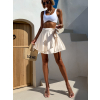 Krémová saténová zavinovací krátká sukně YENKEE