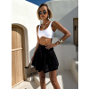 Černá saténová zavinovací krátká sukně YENKEE