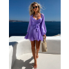 Fialové koktejlové mini šaty ETHAN s vázáním