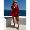 Červené koktejlové mini šaty ETHAN s vázáním