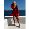 Červené koktejlové mini šaty ETHAN s vázáním