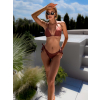 Hnědé dvojdílné plavky bikiny YAWNA