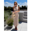 Béžové dlouhé letní šaty MIRANE
