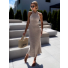 Béžové dlouhé letní šaty MIRANE