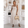 Béžové dlouhé letní elegantní šaty HEXINY
