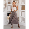 Šedohnědé dlouhé letní elegantní šaty HEXINY