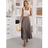 Šedohnědé dlouhé letní elegantní šaty HEXINY