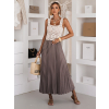 Šedohnědé dlouhé letní elegantní šaty HEXINY