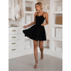 Černé žebrované letní mini šaty CASSYNE