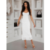 Bílé dlouhé elegantní krajkované šaty DRIFTEL
