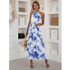 Bílo-modré dlouhé letní šaty NYTRAY