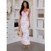 Bílorůžové květinové letní šaty ALVYNA