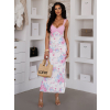Bílorůžové květinové letní šaty ALVYNA