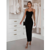 Černé dlouhé šaty SLOMYX se špagetovými ramínky