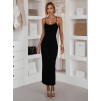 Černé dlouhé šaty SLOMYX se špagetovými ramínky