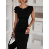 Černé elegantní přiléhavé šaty SENIRA s rozparkem
