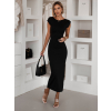Černé elegantní přiléhavé šaty SENIRA s rozparkem