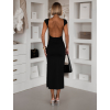 Černé elegantní přiléhavé šaty SENIRA s rozparkem