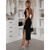 Černé elegantní přiléhavé šaty SENIRA s rozparkem