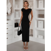 Černé elegantní přiléhavé šaty SENIRA s rozparkem