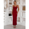 Červené dlouhé šaty SERELISSE na ramínka