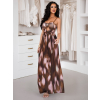 Hnědé elegantní letní dlouhé šaty SOLITA