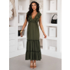 Khaki dlouhé letní šaty BLANQE s volánky