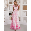 Růžové dlouhé lehké letní šaty MODORO s průstřihy