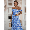 Modré dlouhé maxi letní šaty JORRA