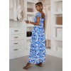 Modré dlouhé maxi letní šaty JORRA