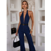 Modrý džínový overal ZIRELLY s výstřihem