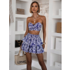 Modrý letní komplet STREYA s mini sukní