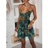Zelené letní mini šaty AURIELLA s výstřihem