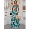 Zelený vzorovaný letní kalhotový komplet SERAPHY