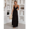 Tmavě hnědé letní dlouhé maxi šaty OPALINE