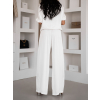 Bílé široké saténové letní kalhoty PULSINA