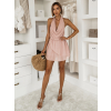 Starorůžové letní mini šaty MINORY s výstřihem