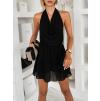 Černé letní mini šaty MINORY s výstřihem