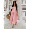 Růžové maxi dlouhé šaty JUNELL