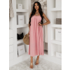 Růžové maxi dlouhé šaty JUNELL