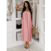 Růžové maxi dlouhé šaty JUNELL