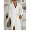 Bílé zavinovací mušelínové šaty CRUXA s dlouhým rukávem