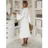 Bílé zavinovací mušelínové šaty CRUXA s dlouhým rukávem