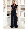 Tmavě modrý elegantní kalhotový kostým ARVENOX