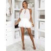 Bílé krátké šaty QUIREEN s vázáním kolem krku
