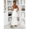 Bílé dlouhé maxi šaty SHEVIBE bez ramínek
