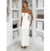 Bílé dlouhé maxi šaty SHEVIBE bez ramínek