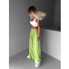 Zelené široké volné dlouhé kalhoty OLVIRA