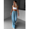 Tyrkysové široké volné dlouhé kalhoty OLVIRA