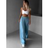 Tyrkysové široké volné dlouhé kalhoty OLVIRA
